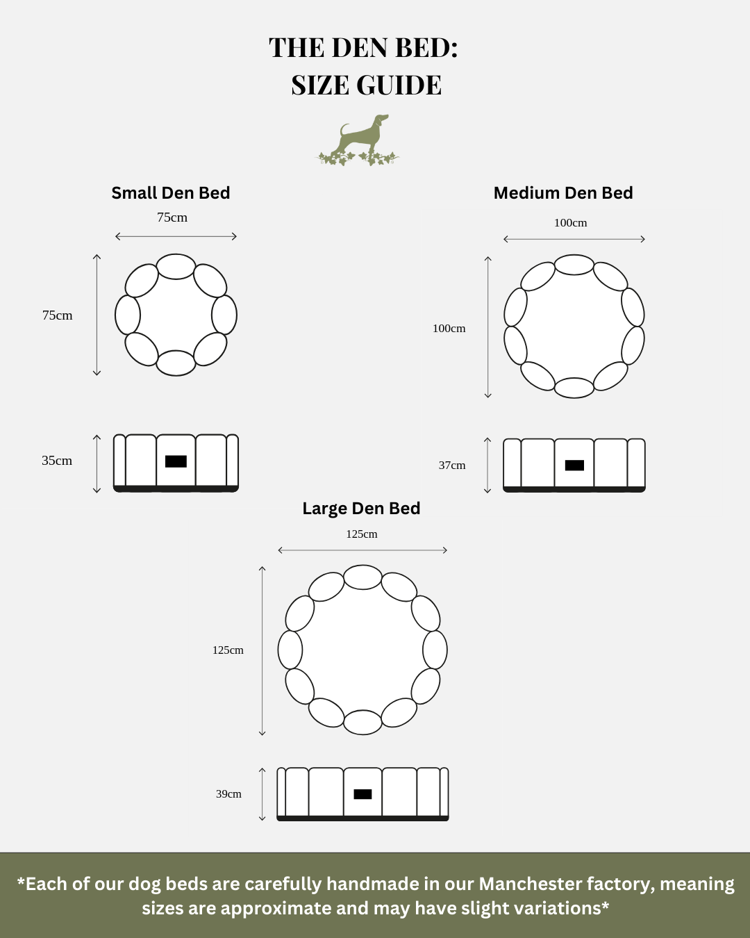 den bed waterproof size guide