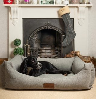Large Size Fabric Lounger Bed In Pewter